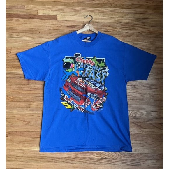 VINTAGE NASCAR FRUIT LOOPS CARTOON LABONTE BLUE T SHIRT SIZE LARGE Y2K HYPE - Picture 3 of 8